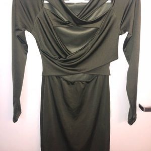 Olive green mini dress